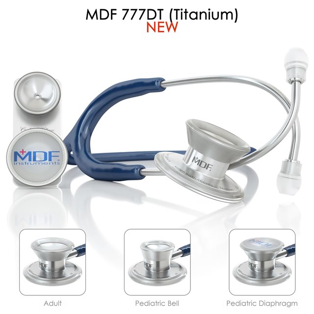 گوشی پزشکی بزرگسال و اطفال تیتانیوم مدل MDF 777 DT